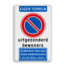 Aluminium informatiebord met dubbel omgezette rand