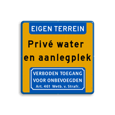 Aluminium informatiebord met een dubbel omgezette rand