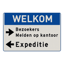 Aluminium informatiebord met een dubbel omgezette rand