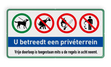 Aluminium informatiebord met een dubbel omgezette rand