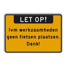 Aluminium informatiebord met een dubbel omgezette rand