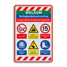 Veiligheidsbord met dubbel omgezette rand