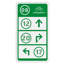 Fietsroutebord aluminium met dubbel omgezette rand