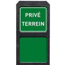 Bermpaal 1250x150x40mm met twee reflecterende bordjes 119x109mm