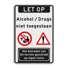 Aluminium informatiebord met dubbel omgezette rand