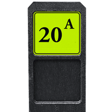 Bermpaal 1250x150x40mm met fluorescerend bordje 119x109mm