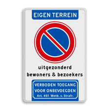 Aluminium informatiebord met dubbel omgezette rand