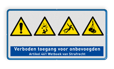 Veiligheidsbord met dubbel omgezette rand