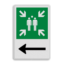 Veiligheidsbord met dubbel omgezette rand