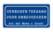 Aluminium informatiebord met een dubbel omgezette rand