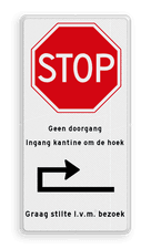 Aluminium informatiebord met een dubbel omgezette rand