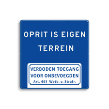 Aluminium informatiebord met een dubbel omgezette rand