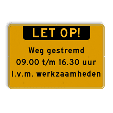 Aluminium informatiebord met een dubbel omgezette rand