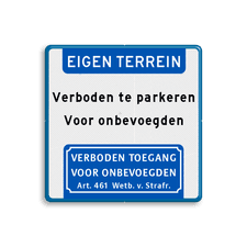 Aluminium informatiebord met een dubbel omgezette rand