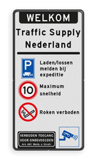 Aluminium informatiebord met een dubbel omgezette rand