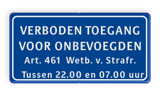 Aluminium informatiebord met een dubbel omgezette rand