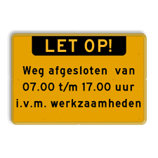 Aluminium informatiebord met een dubbel omgezette rand