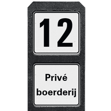 Bermpaal 1250x150x40mm met twee reflecterende bordjes 119x109mm