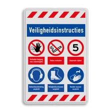 Veiligheidsbord met dubbel omgezette rand