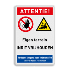Veiligheidsbord met dubbel omgezette rand