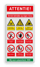 Veiligheidsbord met dubbel omgezette rand