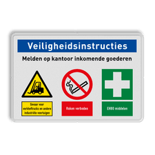 Veiligheidsbord met dubbel omgezette rand