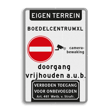 Aluminium informatiebord met dubbel omgezette rand