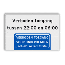 Aluminium informatiebord met een dubbel omgezette rand