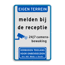Aluminium informatiebord met dubbel omgezette rand
