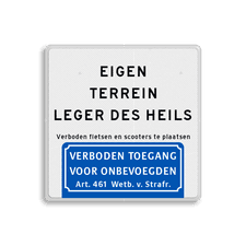 Aluminium informatiebord met een dubbel omgezette rand