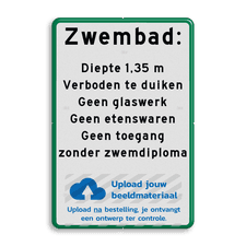 Aluminium informatiebord met dubbel omgezette rand