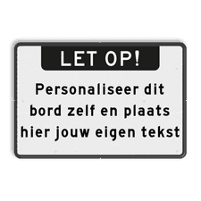 Aluminium informatiebord met een dubbel omgezette rand