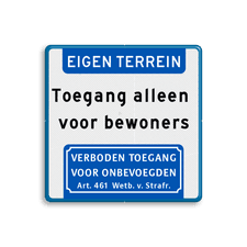 Aluminium informatiebord met een dubbel omgezette rand