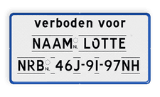 Aluminium informatiebord met een dubbel omgezette rand