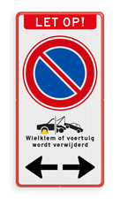 Aluminium informatiebord met een dubbel omgezette rand