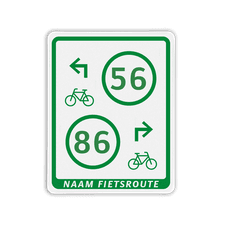 Fietsroutebord aluminium met dubbel omgezette rand