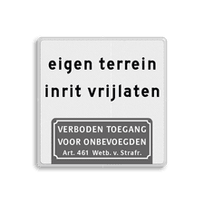 Aluminium informatiebord met een dubbel omgezette rand