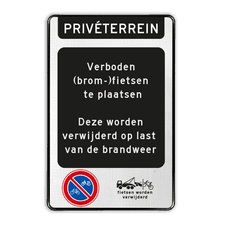 Aluminium informatiebord met een dubbel omgezette rand