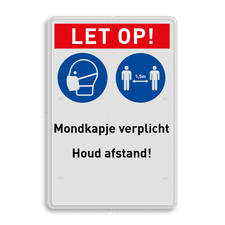 Veiligheidsbord met dubbel omgezette rand