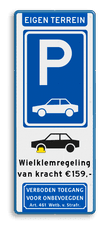 Aluminium informatiebord met een dubbel omgezette rand