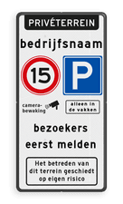 Aluminium informatiebord met een dubbel omgezette rand