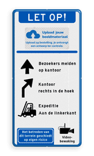 Aluminium informatiebord met een dubbel omgezette rand