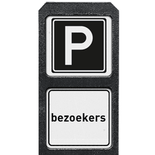 Bermpaal 1250x150x40mm met twee reflecterende bordjes 119x109mm