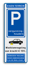 Aluminium informatiebord met een dubbel omgezette rand