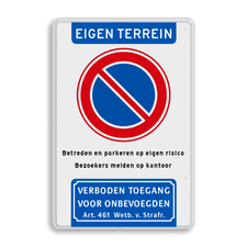 Aluminium informatiebord met dubbel omgezette rand