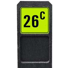 Bermpaal 1250x150x40mm met fluorescerend bordje 119x109mm