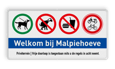 Aluminium informatiebord met een dubbel omgezette rand