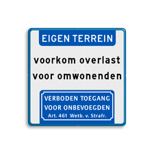 Aluminium informatiebord met een dubbel omgezette rand