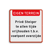 Aluminium informatiebord met een dubbel omgezette rand