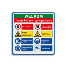 Veiligheidsbord met dubbel omgezette rand